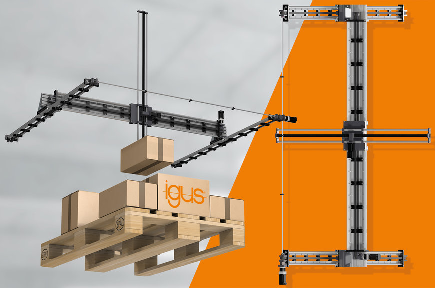 Low Cost Automation in XXL: grote doe-het-zelf palletiseerder van igus voor een kleine prijs